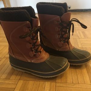 tumbled leather bean boots